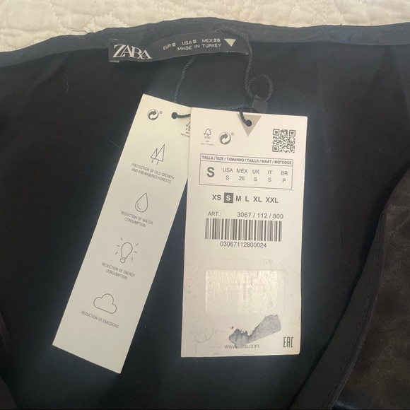 NWT Zara satin black top - Picture 3 of 3